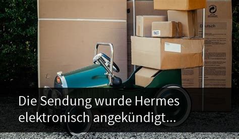 die sendung wurde hermes elektronisch angekündigt.|Hermes sendung status.